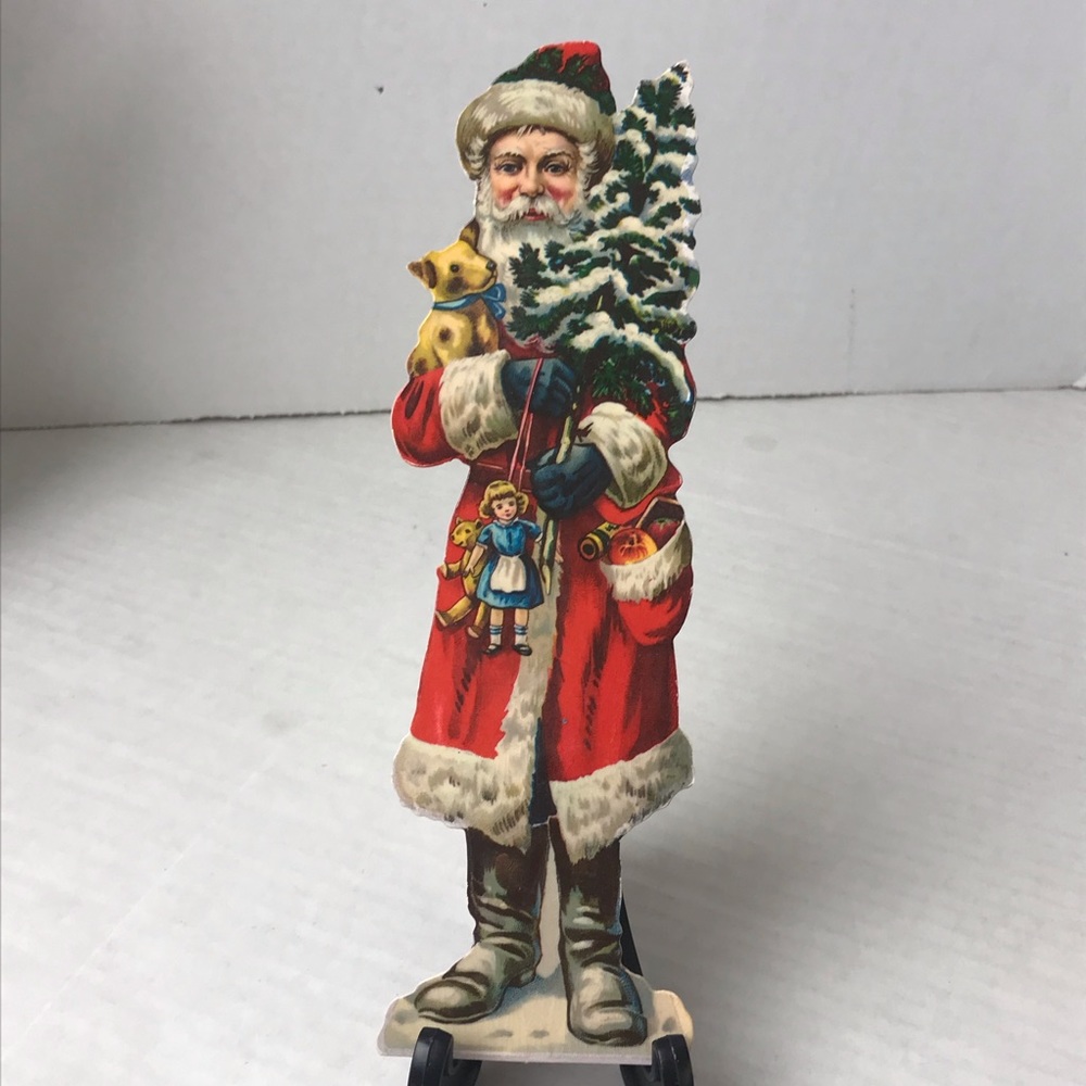 VINTAGE CHRISTMAS HALLMARK SANTA CLAUSE CARD DECOR #35XTM 264-4 - USA